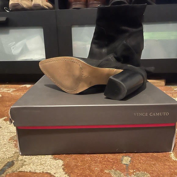 Vince Camuto Black Pointed Toe Ankle Boots - Women's Fashion Booties - Picture 5 of 5